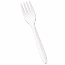 Boardwalk Mediumweight Polypropylene Cutlery White Forks 1000ct Case