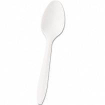 Boardwalk Mediumweight Polypropylene Cutlery White Teaspoons 1000ct Case