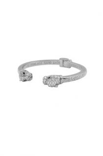 Nialaya Panther Bangle Silver and White CZ Diamonds