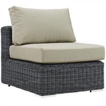 Summon Outdoor Patio Sunbrella?? Armless in Canvas Antique Beige