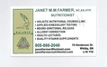 Janet Farmer, Nutritionist